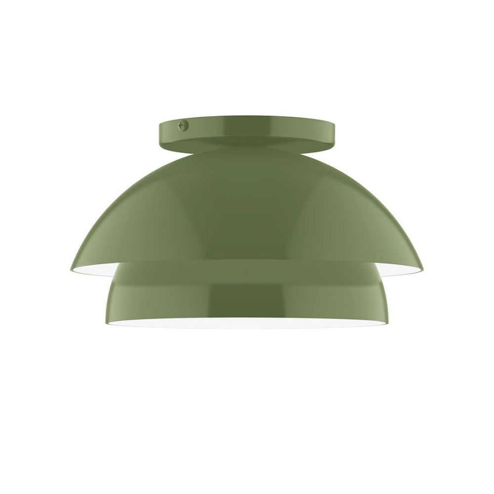 Montclair Lightworks FMDX445-G15-22 10" Nest Flush Mount with Glass Globe Fern Green Finish